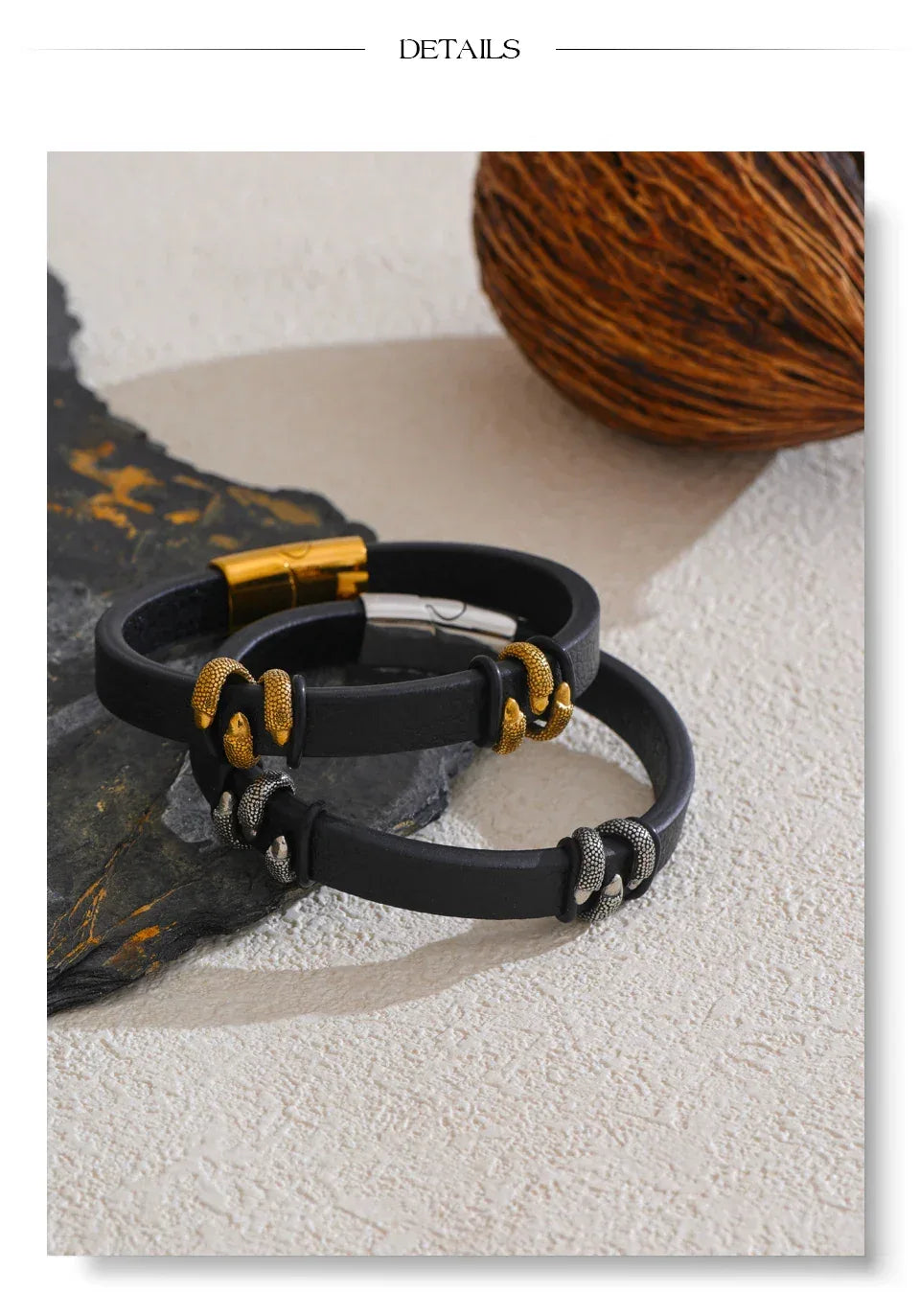 64mm Stylish Unique Leather Metal Claw Bracelet Bangle - ShopHub