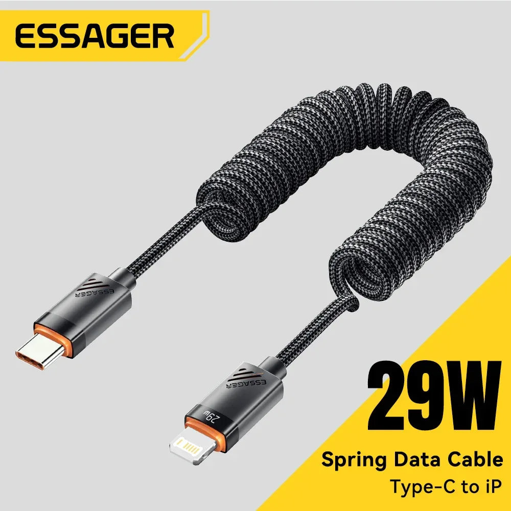 Essager Car Spring USB C to Lightning Cable - ShopHub