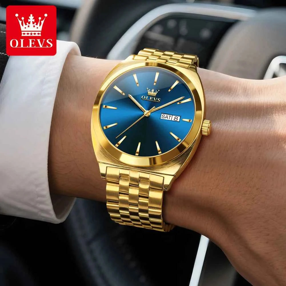 OLEVS 6730 Luxury Automatic Watch - Original Waterproof Mechanical Wristwatch with Luminous Calendar and Gift Box