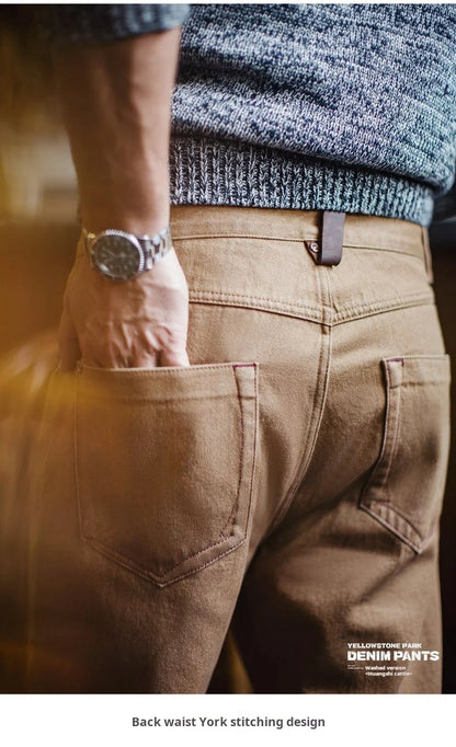 Maden Vintage Men's Washed Brown Jeans