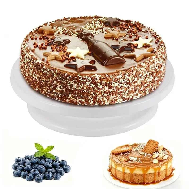 360° Rotating Cake Turntable, Stable Smooth Baking Tool for Decorating Cakes Cupcakes Pastries, Home Party