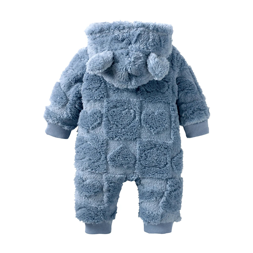 Kids Tales Sweetheart Flannel Hooded Baby Romper