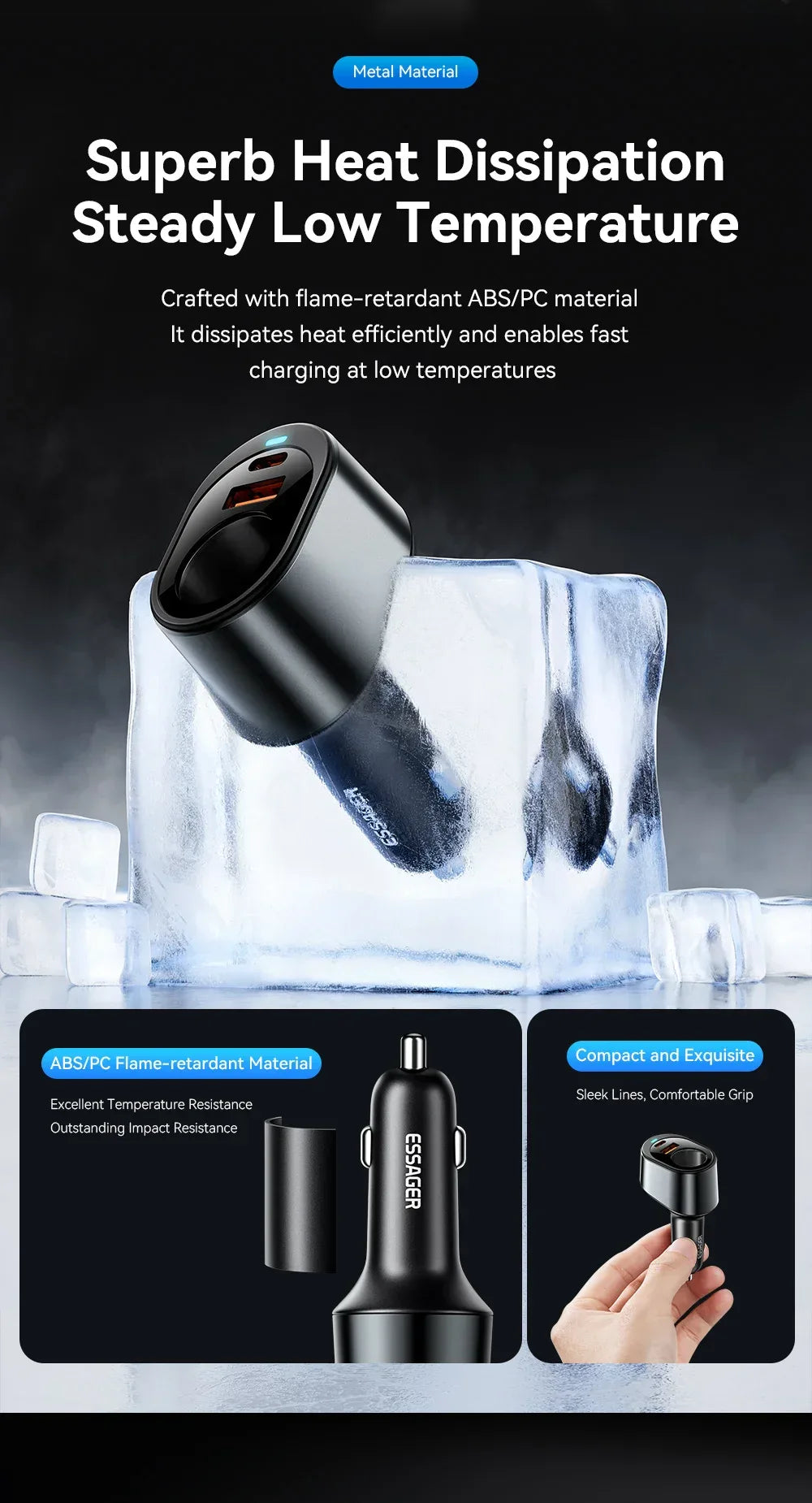 Essager 120W USB C Car Charger - ShopHub