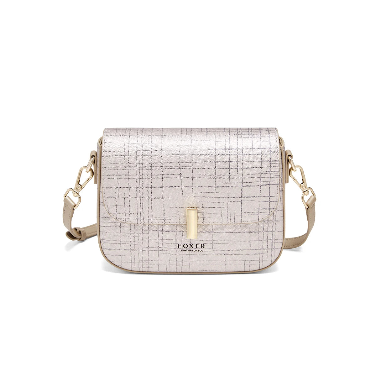 FOXER Female Shoulder Bag Split Leather Crossbody Bag Fashion Luxury Design Saddle Bag Commute Daily Use Gift for Lover