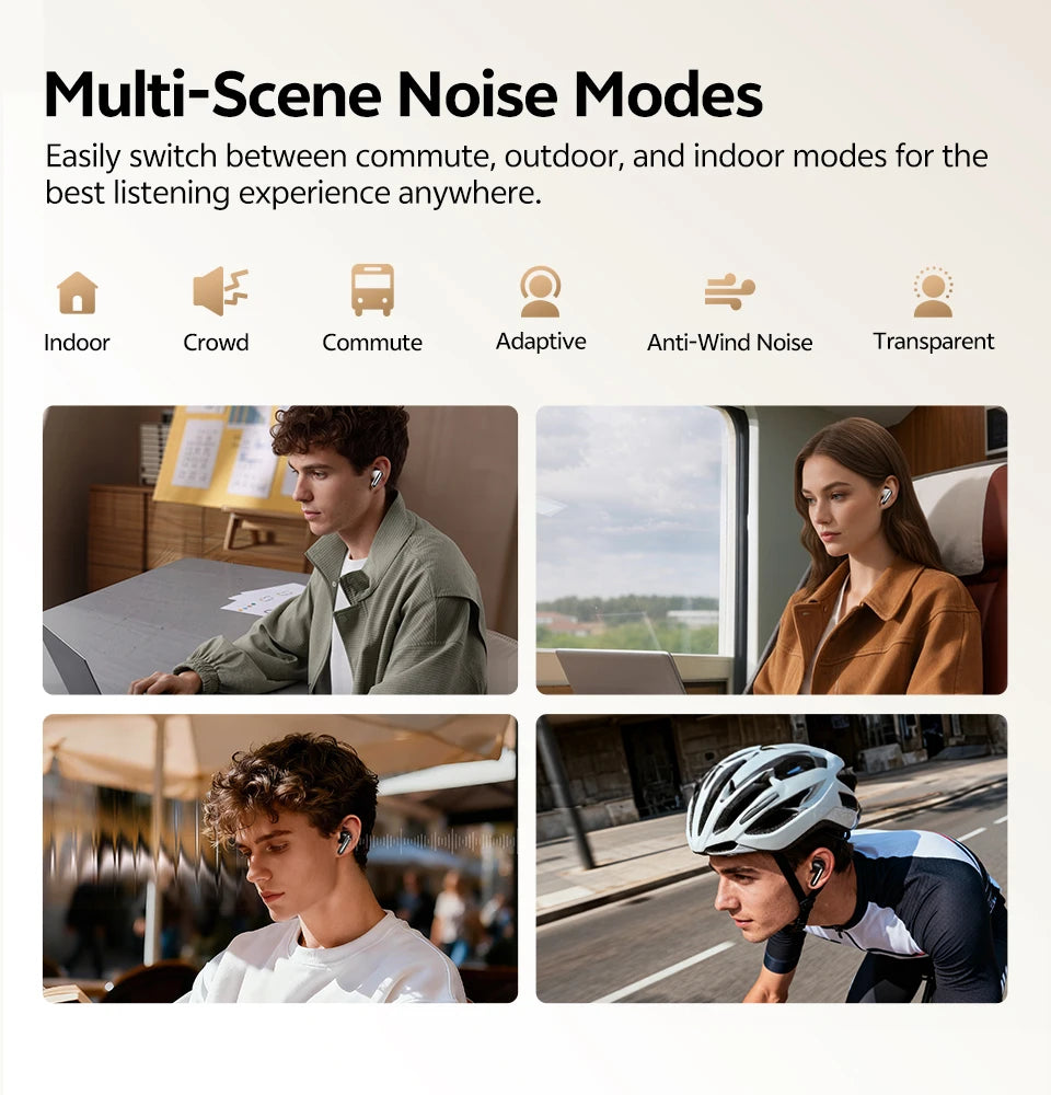 QCY MeloBuds N20 Earphones - Wireless Bluetooth 6.0 with 13mm Drivers and 50dB Adaptive Hybrid Noise Cancelling, 40Hrs Battery Life - ShopHub