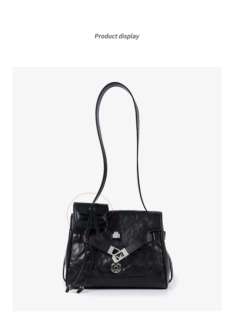 FOXER Vintage Wrinkle Genuine Leather Tote Bag