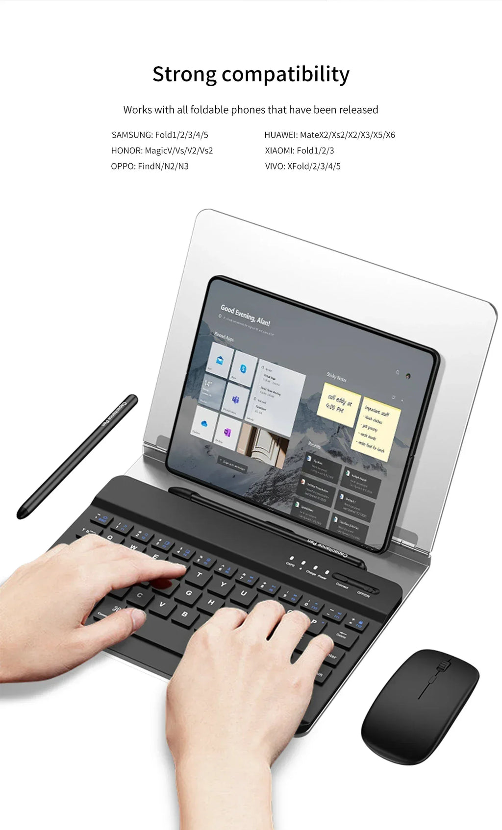 GKK Folding Book Keyboard Stand Case for Samsung Galaxy Z Fold 3, 4, or 5 - ShopHub