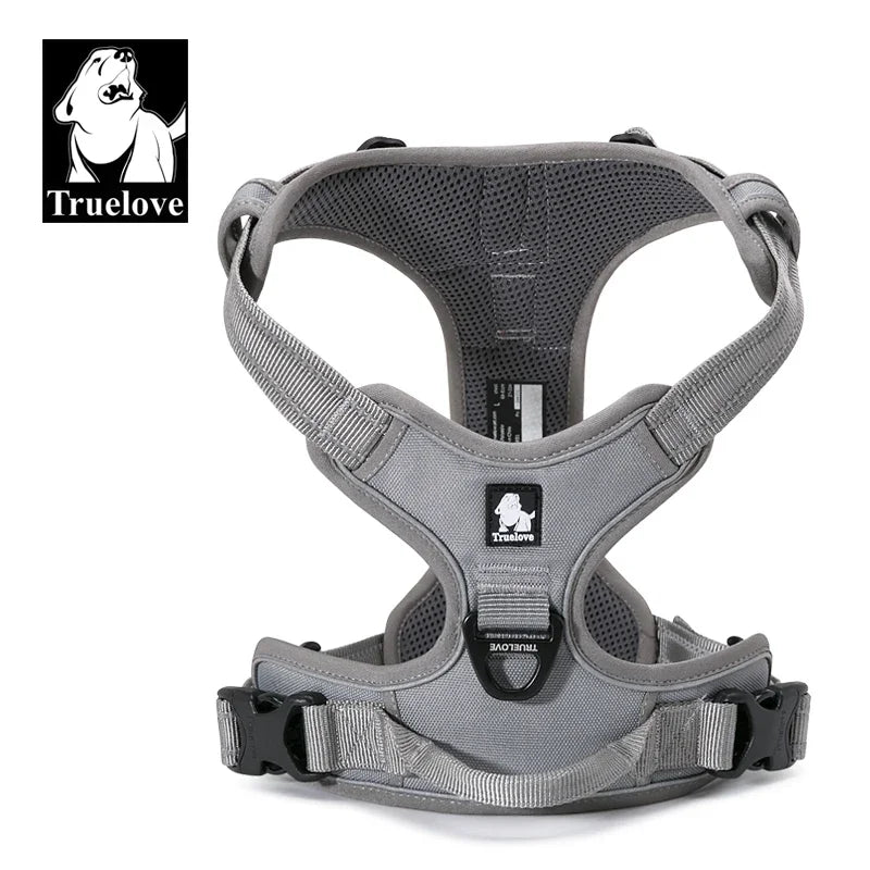 Truelove Pet Harness Reflective Nylon Large Pet Dog Harness All Weather Padded Adjustable Safety Vehicular Leads for Dog TLH5651
