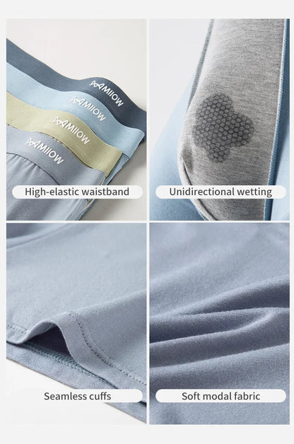 MiiOW Antibacterial Modal Men Underwear - 3 Pcs Breathable Boxers