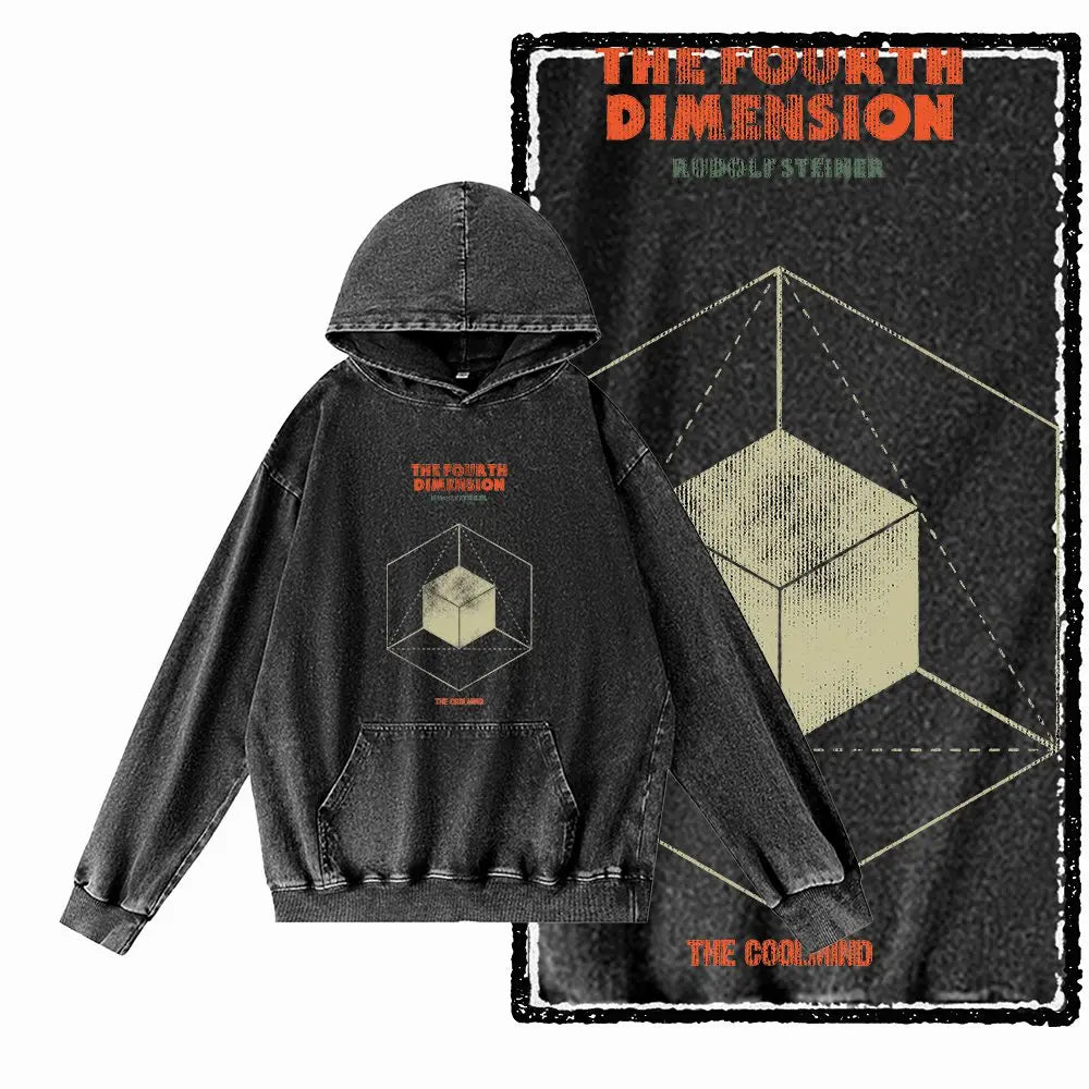 G12 Acid-Washed Black Streetwear Graphic Hoodie