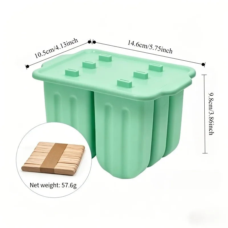 Silicone Popsicle Mold with Lid for Easy Ice Cream Making - Practical Kitchen Tool & Accessory