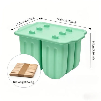 Silicone Popsicle Mold with Lid for Easy Ice Cream Making - Practical Kitchen Tool & Accessory
