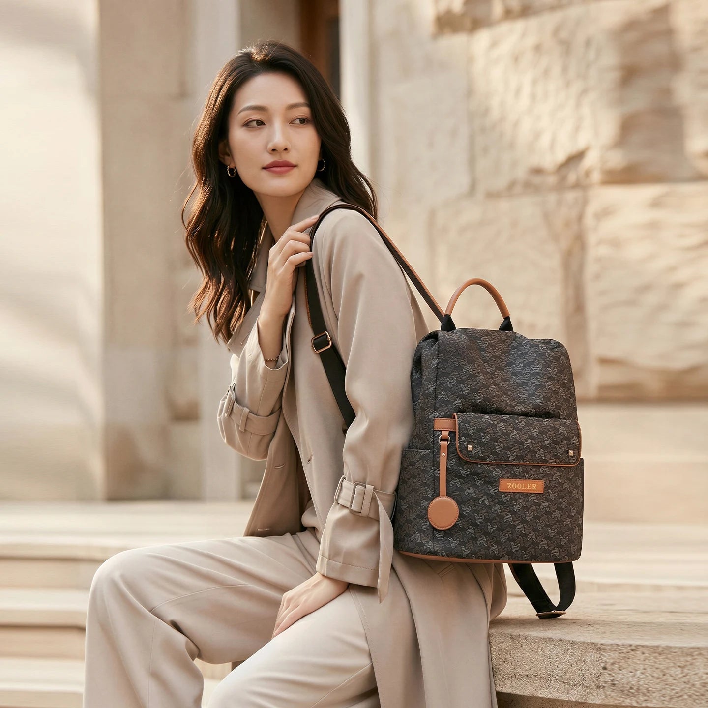 ZOOLER Nylon Embossed Backpack