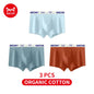 MiiOW Cotton Men's Underwear - 3Pcs Antibacterial Soft Silky Breathable Boxershorts