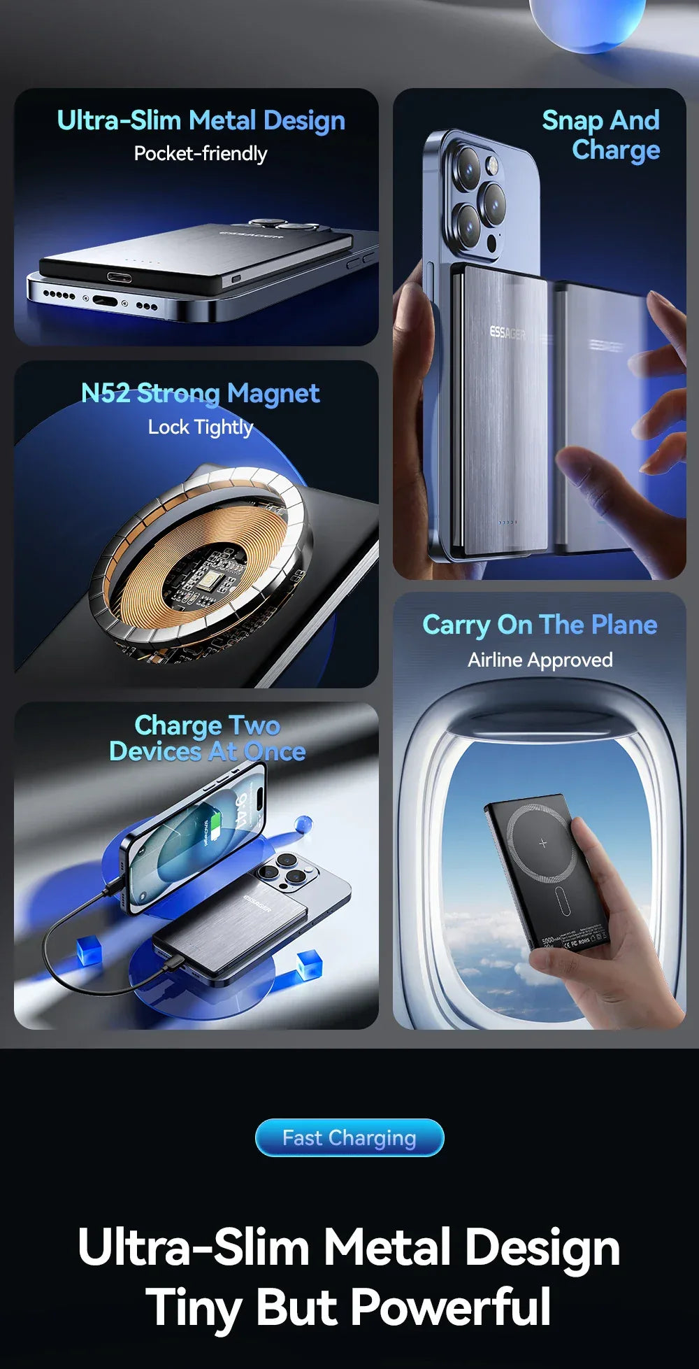 Essager PD 20W Magnetic Wireless Charging Bank - ShopHub