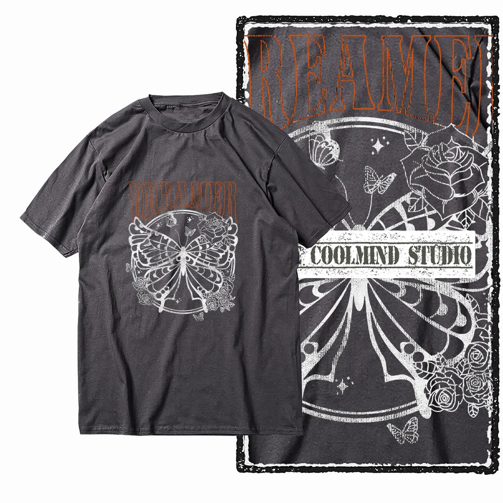 COOLMIND X0114 Winged Whimsy Butterfly Cotton Tee