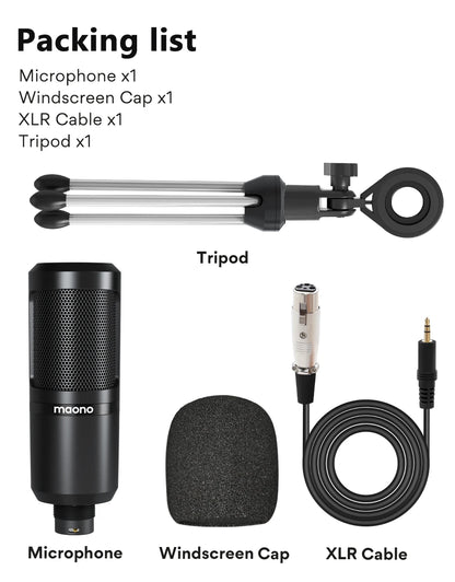 MAONO PM360TR Podcast Microphone 3.5mm Mic for Computer, Laptop, Phones