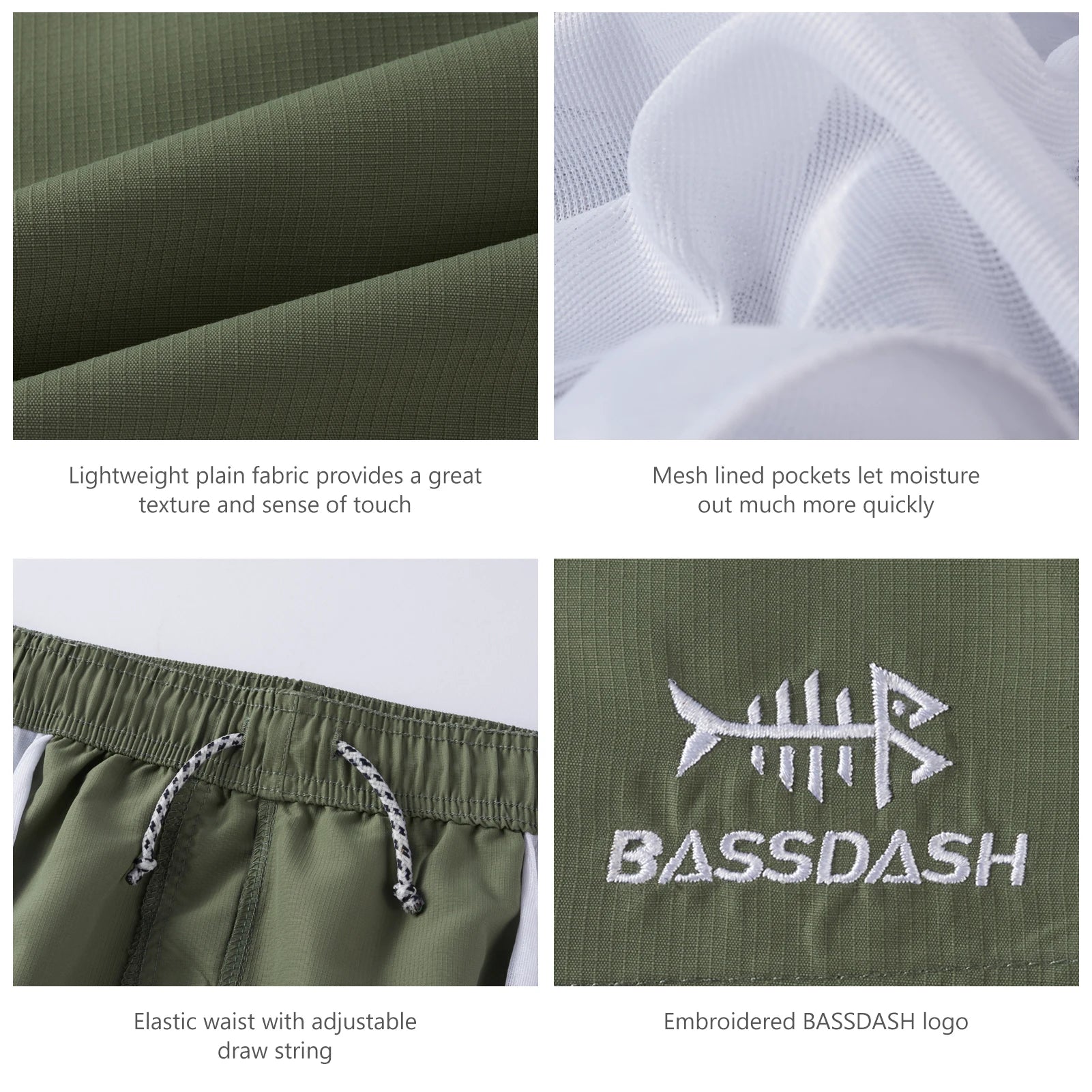 BASSDASH Men's 8” Fishing Water Shorts ShopHub