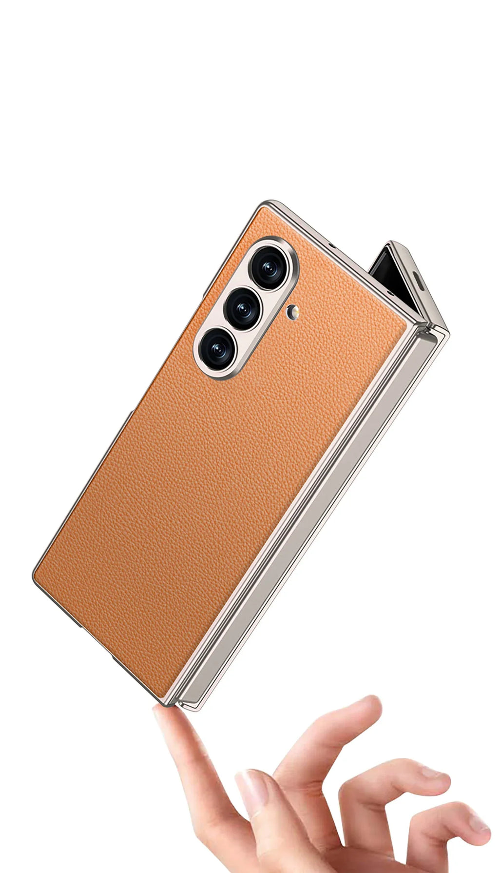 Luxury Plain PU Leather Case for Samsung Galaxy Z Fold 7 - ShopHub