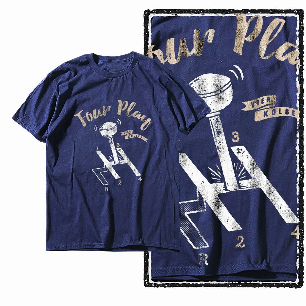 G11 NAVY Cotton Men's Big Size Car Theme Graphic T-shirt |  Streetwear Cool O-neck men's Tee Tshirt