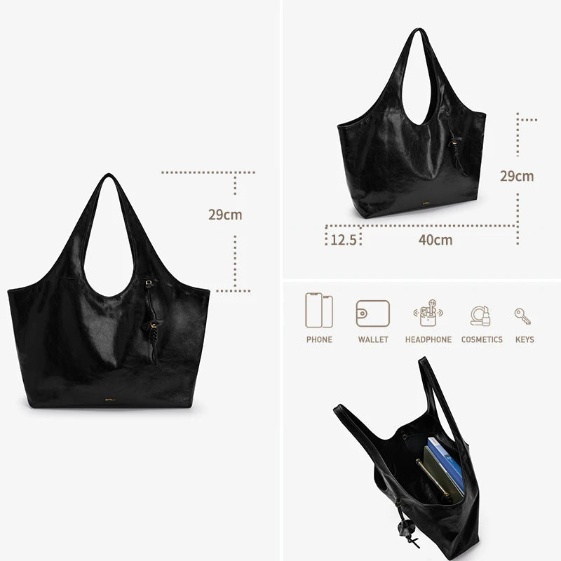 BAFELLI Soft Leather Large Capacity Work Tote Bag