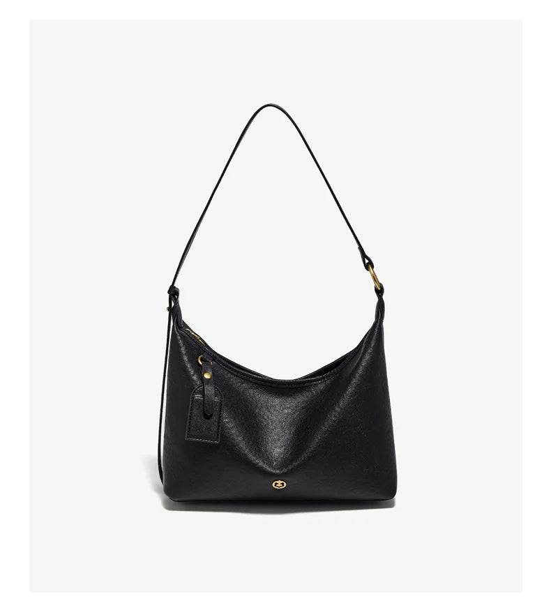 FOXER Genuine Leather Hobo Bag Lady Vintage Commuter Shoulder Bag Large Capacity Soft Leather Women Underarm Bag For Daily