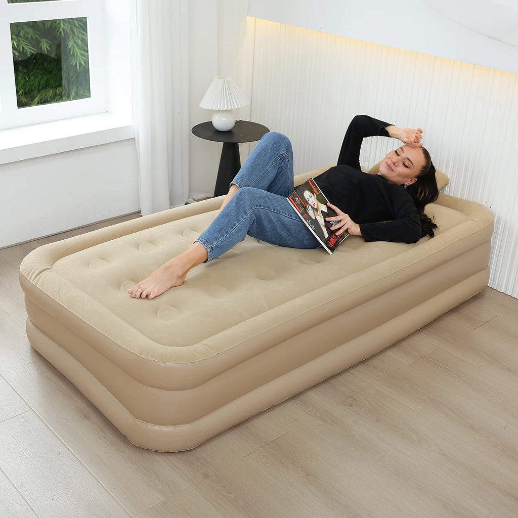 AZULBLANCO PVC Flocked Inflatable Mattress