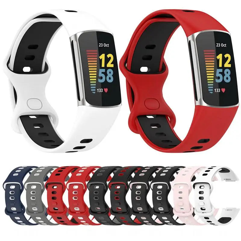 Rubber Sport Strap for the Fitbit Charge 5/6 Series (available in 21 colours) Habicare