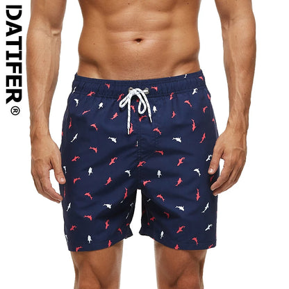 Men's summer polyester boardshorts by ShopHub NZ with quick-dry fabric, vibrant print, mesh liner, perfect for beach surfing and gym.
