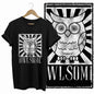 COOLMIND Black Owl Graphic Cotton T-Shirt | Women's Relaxed Fit