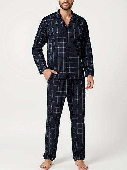 Men's Plaid Pajama Sets – Comfortable Lounge Sleepwear for Ultimate Relaxation