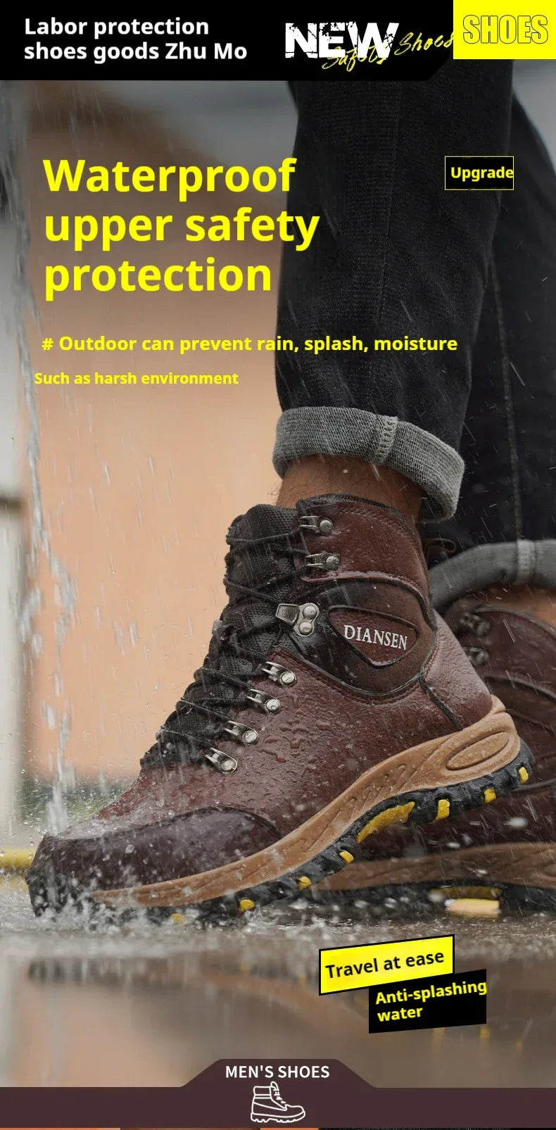 Men's Work Steel Toe Safety Boots - ShopHub