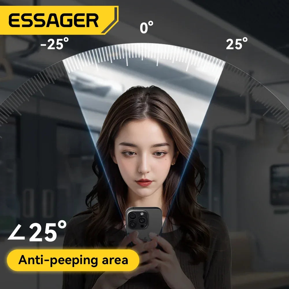 Essager 2Pcs Anti-Peeping Glass for iPhone 16, 15, 14, and 13 Pro Max Plus - ShopHub