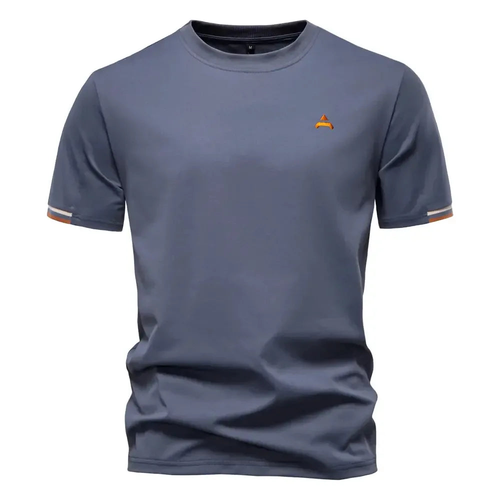 AIOPEAON Men's Solid Colour Sporty O-Neck T-Shirts - ShopHub