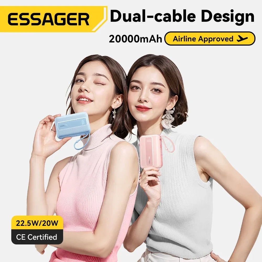 Essager 10000mAh & 20000mAh Type C Cable Power Bank - ShopHub
