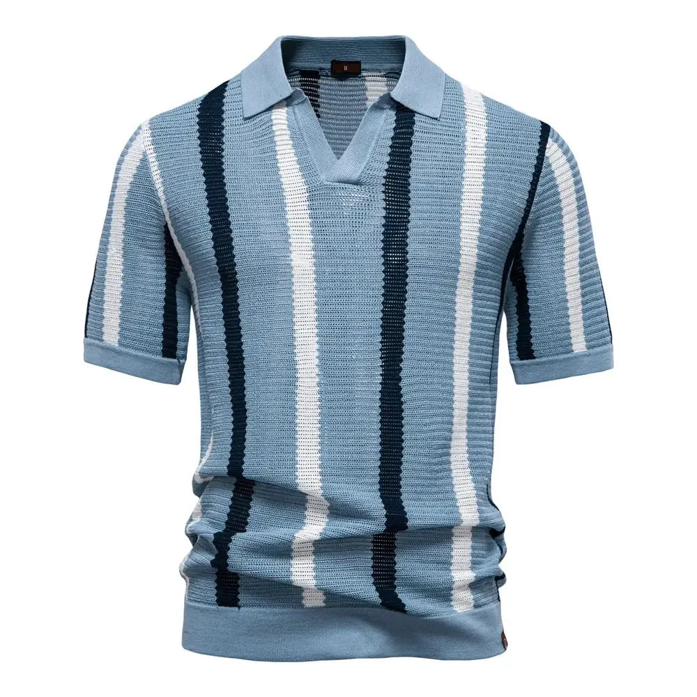 AIOPESON Men's Ribbed Knit Polo Shirts - ShopHub