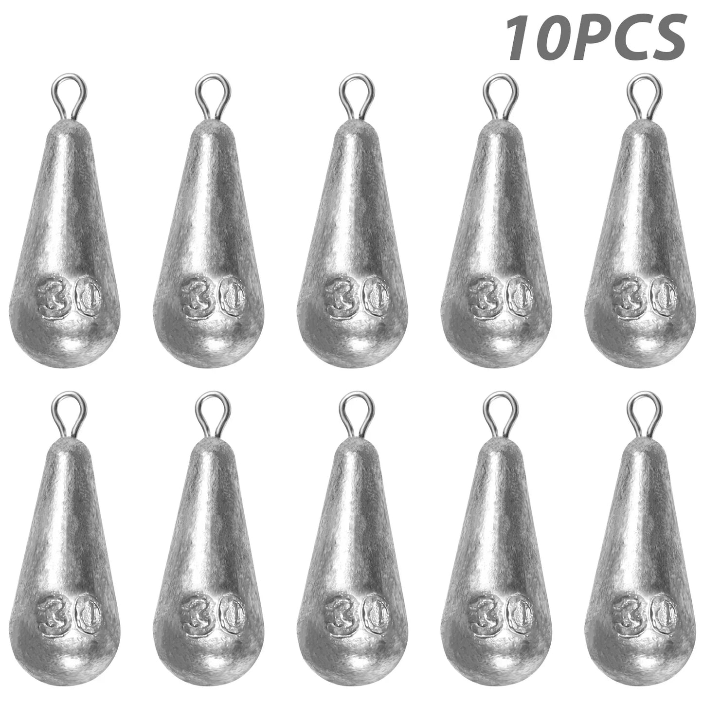 Teardrop Fishing Sinkers – Lead Weights for Bass (10 Sizes) Habicare