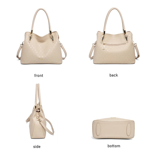 FOXER Lady's Handbag Genuine Leather 2026 Elegant Female Shoulder Bag Luxury Design Crossbody Bag Diamond Embossing Commute Work