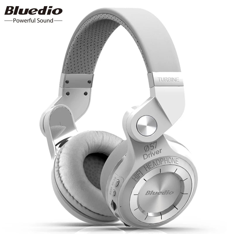 Bludio T2 Plus Headset - Foldable Wired & Wireless Headphones with FM Radio and 32G TF Card Support for Travel, Work, and Music