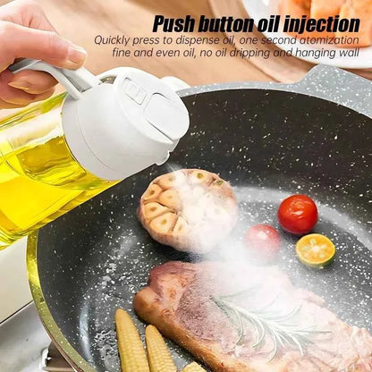 2 In 1 Glass Oil Spray Bottle with Pour Spout - Dual - purpose for Olive Oil, Soy Sauce - Camping, Bbq, Baking & Picnic Tool