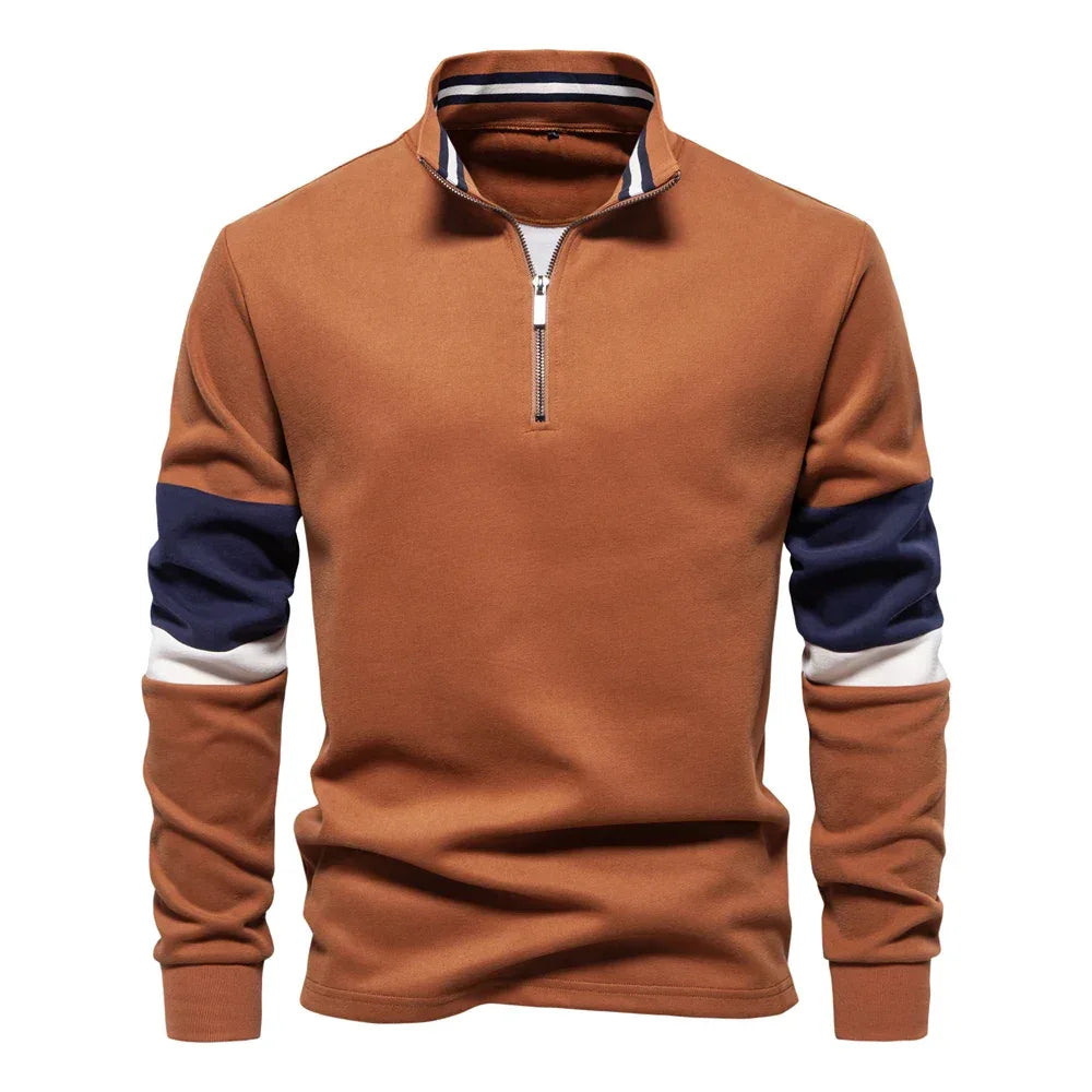 AIOPESON Men's Mock Neck Quarter-Zip Sweatshirts - ShopHub