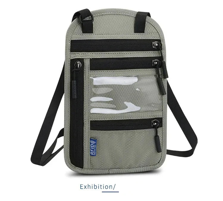 RFID Passport Holder Travel Anti-Theft Neck Pouch