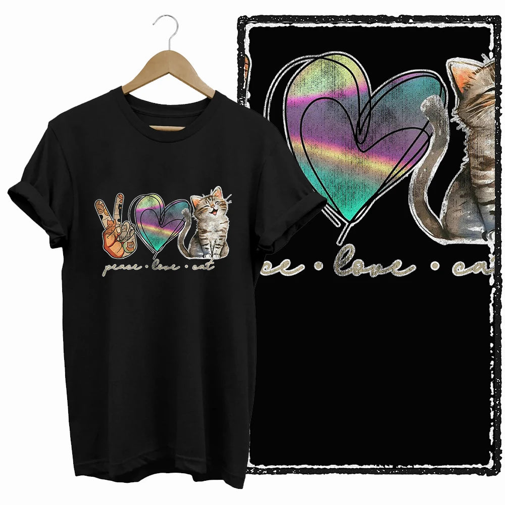 COOLMIND Black Cat Graphic T-Shirt | Women's 50-Design