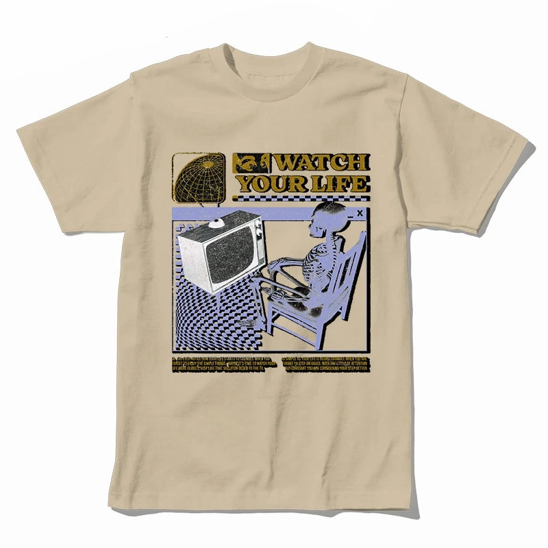 COOLMIND U0005 Funny Skull Graphic Cotton Tee