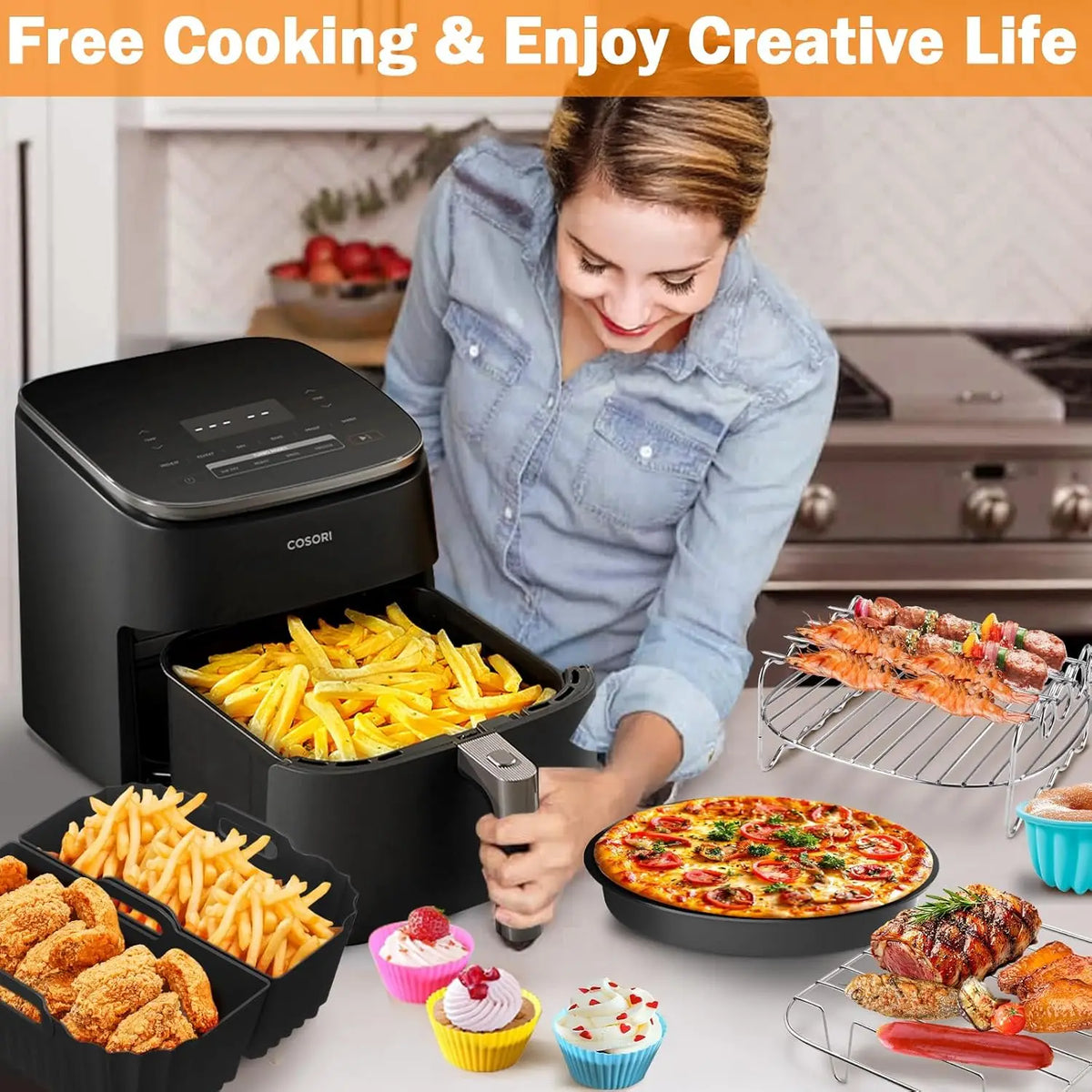 Complete Accessory Set for COSORI and Ninja Air Fryers