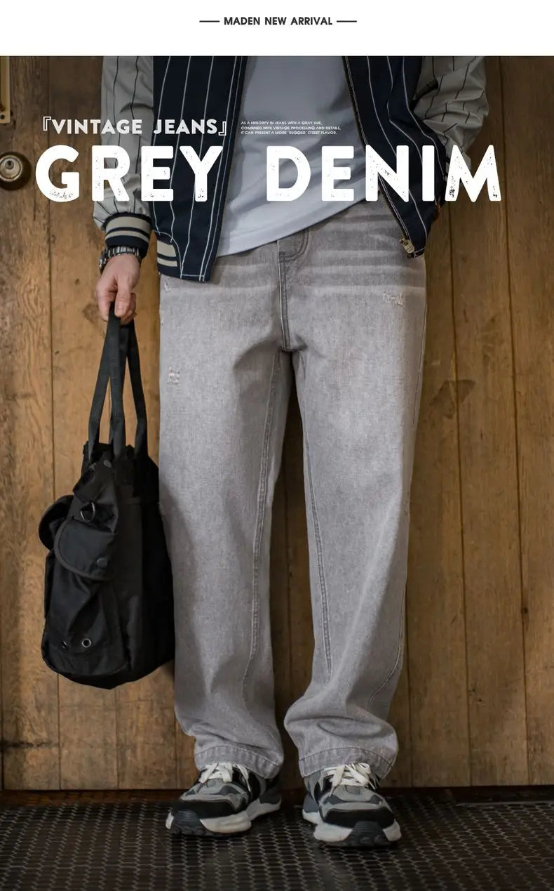 Maden Vintage Heavyweight Washed Gray Jeans