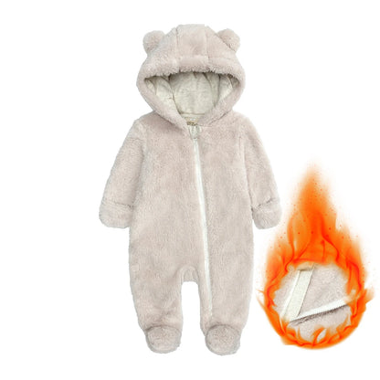 Kids Tales Cuddle Cove Cotton-Lined Hooded Baby Romper