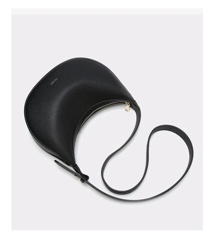 FOXER Women's Shoulder Bag PU Leather New Lady Crescent Underarm Bag Fashion Minimalist Crossbody Bag for Daily Casual Outfit