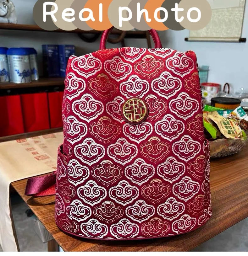Limited New ZOOLER Handmade Cow Leather Backpack Women Fashion Bag Luxury Large Capacity Backpack Chinese Style #SC2050