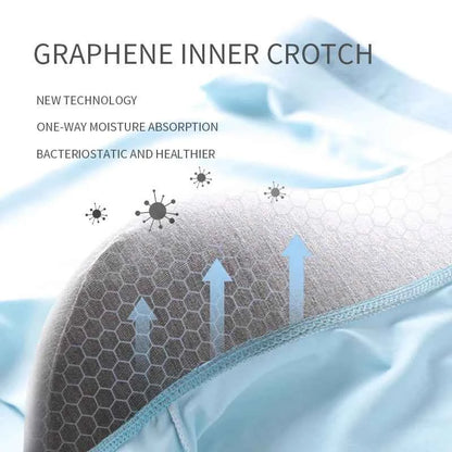 MiiOW 4Pcs Breathable Men Boxer Shorts Graphene Antibacterial Underwear Ice Silk Soft Man Boxershorts Seamless Male Panties 5XL